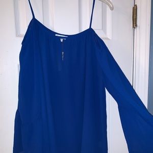 blue off the shoulder top